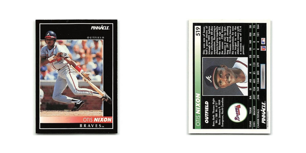 Otis Nixon 1992 Pinnacle #519 Atlanta Braves Baseball Card NM