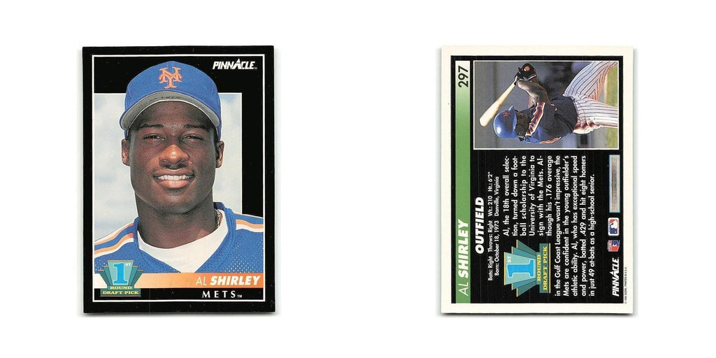Al Shirley Rookie 1992 Pinnacle #297 New York Mets Baseball Card NM