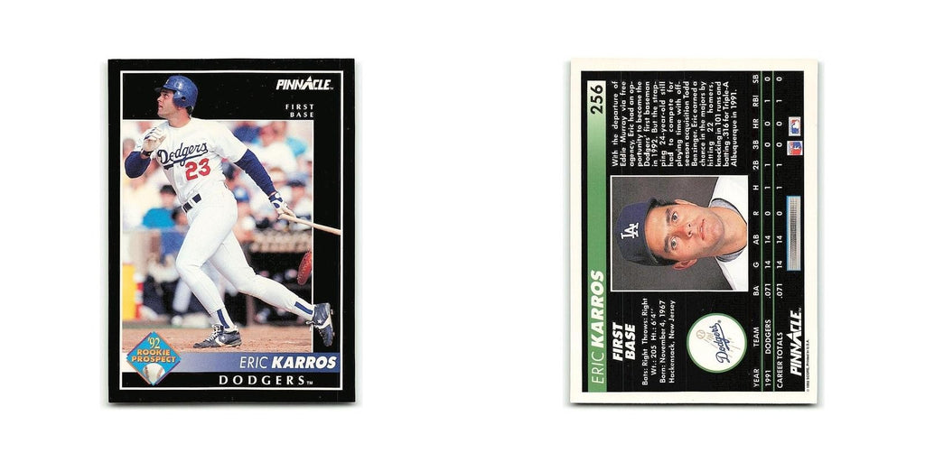 Eric Karros Rookie 1992 Pinnacle #256 Los Angeles Dodgers Baseball Card NM