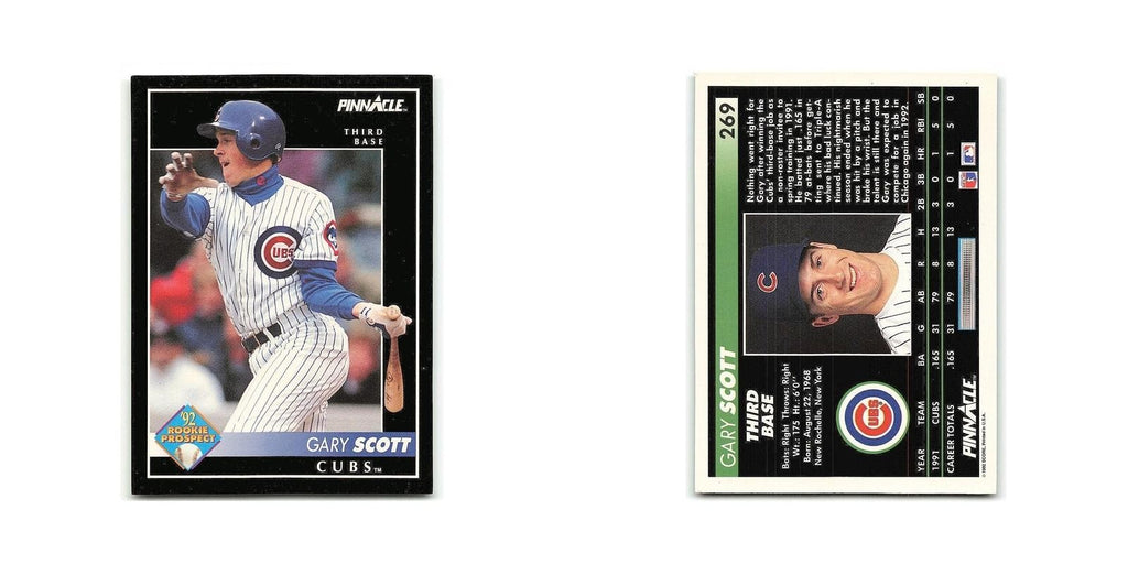 Gary Scott Rookie 1992 Pinnacle #269 Chicago Cubs Baseball Card NM