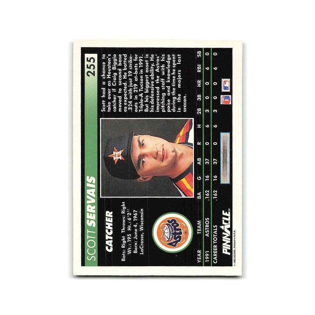Scott Servais Rookie 1992 Pinnacle #255 Houston Astros Baseball Card NM