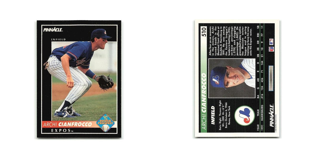 Archi Cianfrocco Rookie 1992 Pinnacle #510 Montreal Expos Baseball Card NM