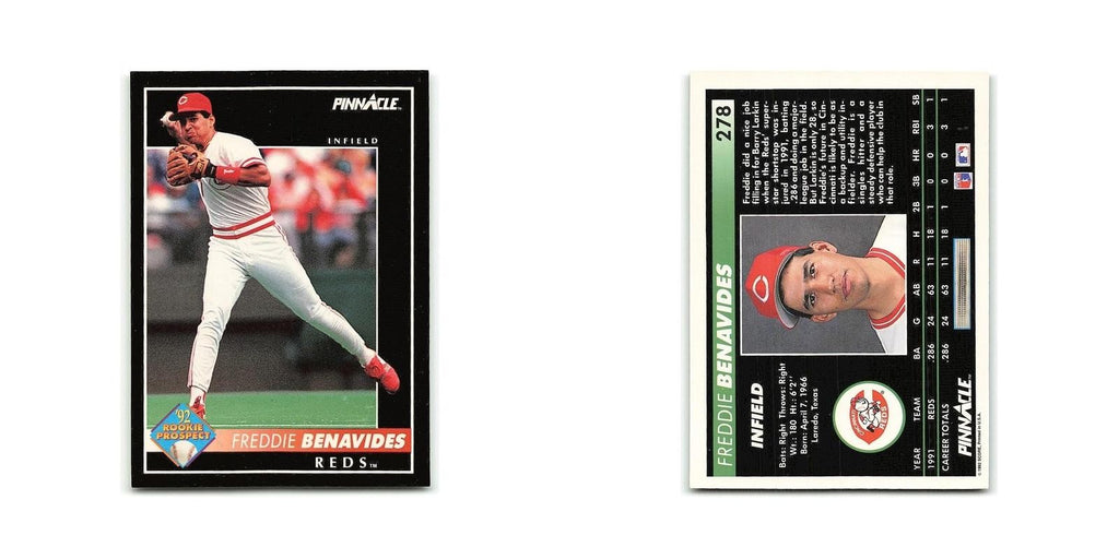 Freddie Benavides Rookie 1992 Pinnacle #278 Cincinnati Reds Baseball Card NM