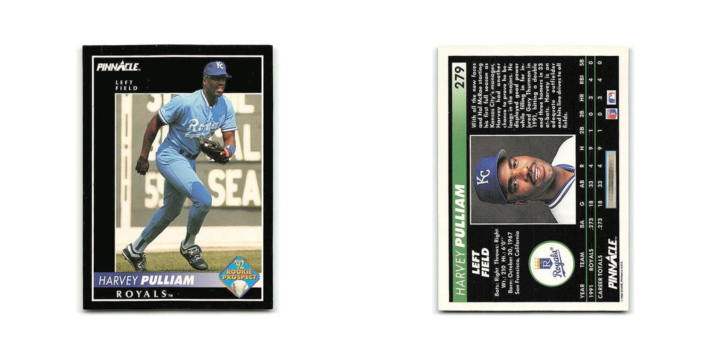 Harvey Pulliam Rookie 1992 Pinnacle #279 Kansas City Royals Baseball Card NM
