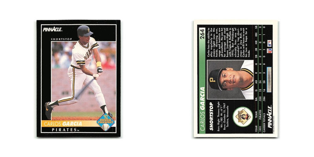 Carlos Garcia Rookie 1992 Pinnacle #264 Pittsburgh Pirates Baseball Card NM