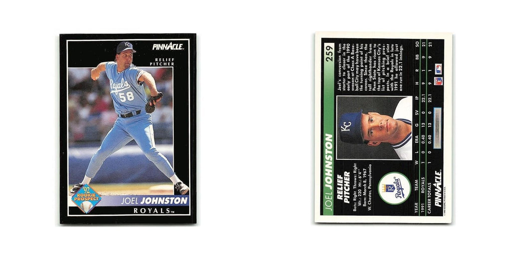 Joel Johnston Rookie 1992 Pinnacle #259 Kansas City Royals Baseball Card NM