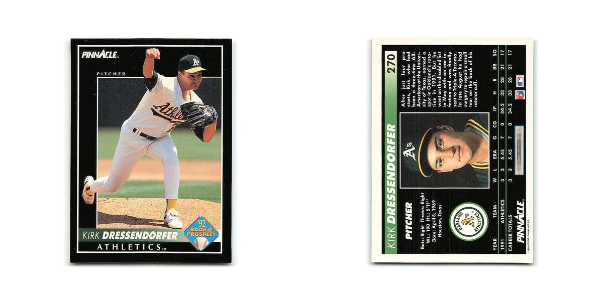 Kirk Dressendorfer Rookie 1992 Pinnacle #270 Oakland Athletics Baseball Card NM