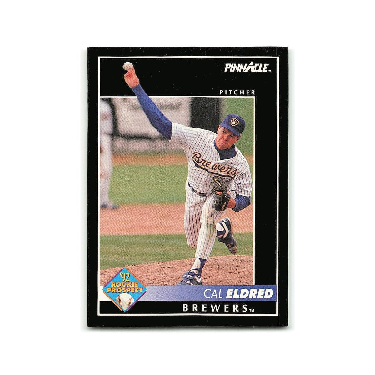 Cal Eldred Rookie 1992 Pinnacle #249 Milwaukee Brewers Baseball Card NM