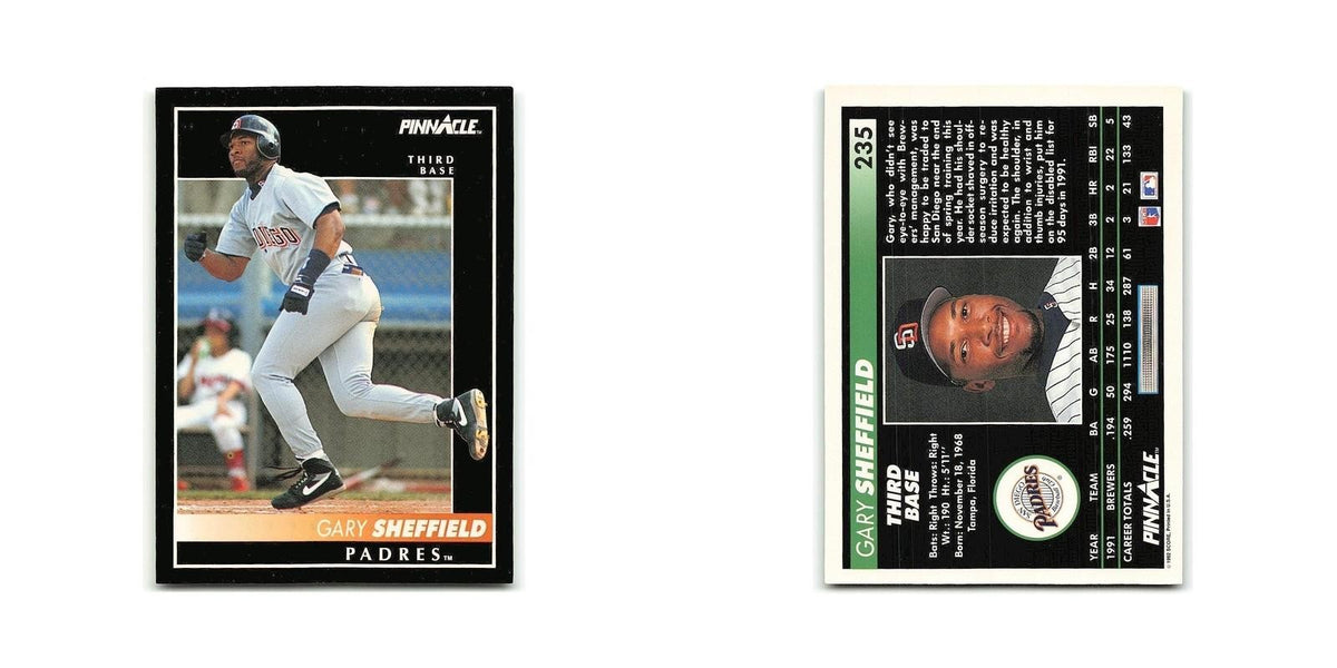 Gary Sheffield 1992 Pinnacle #235 San Diego Padres Baseball Card NM