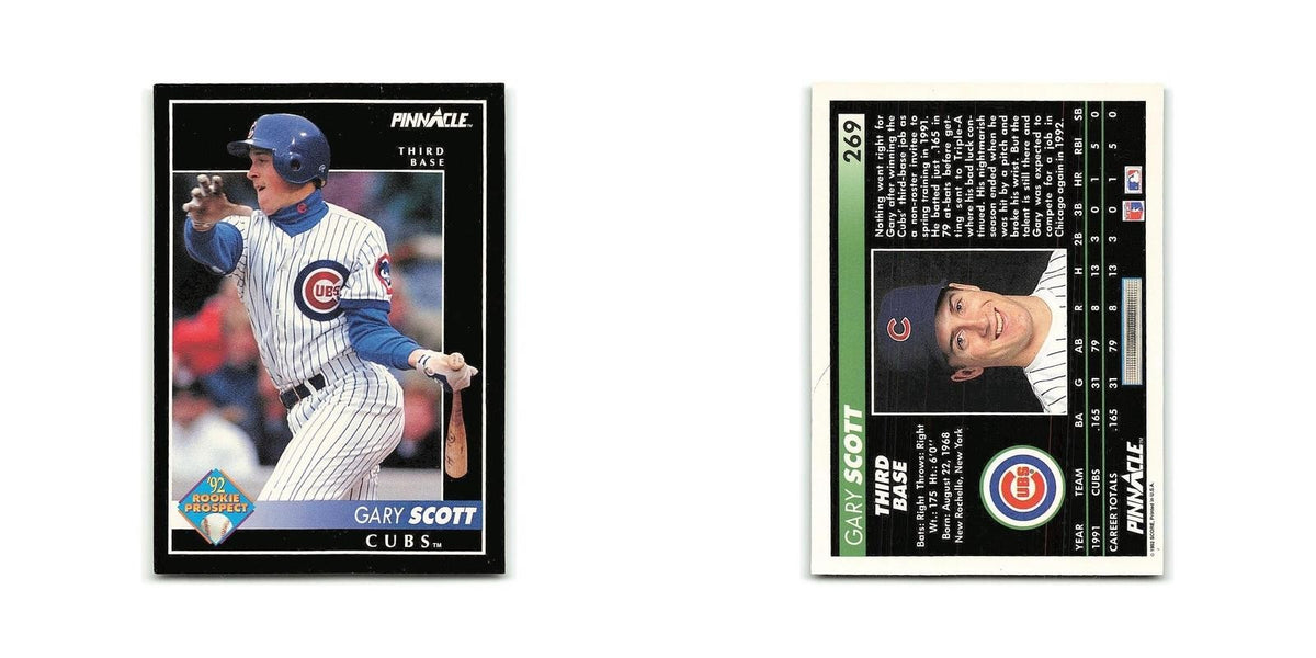 Gary Scott Rookie 1992 Pinnacle #269 Chicago Cubs Baseball Card NM