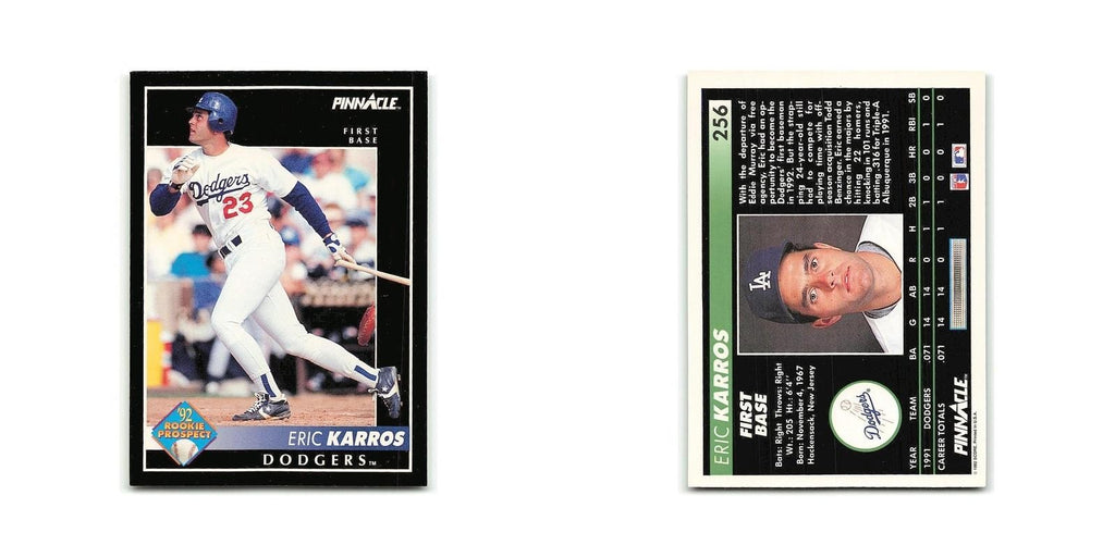 Eric Karros Rookie 1992 Pinnacle #256 Los Angeles Dodgers Baseball Card NM
