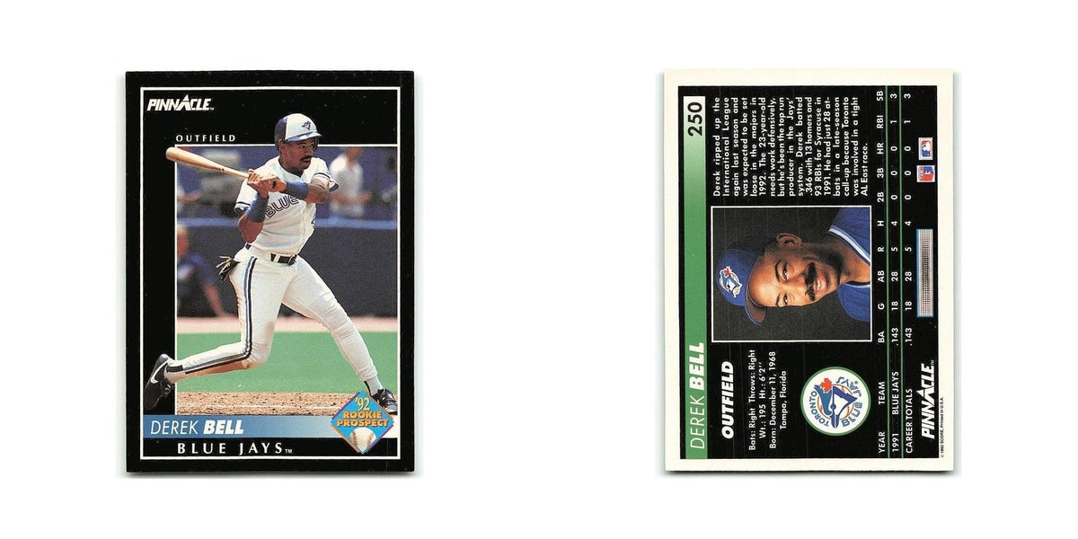 Derek Bell Rookie 1992 Pinnacle #250 Toronto Blue Jays Baseball Card NM