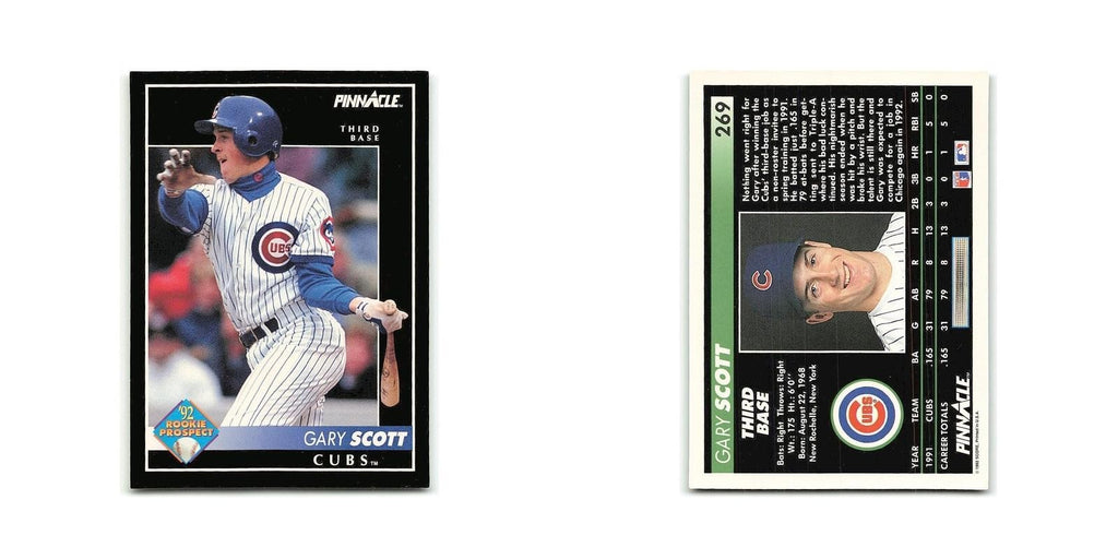 Gary Scott Rookie 1992 Pinnacle #269 Chicago Cubs Baseball Card NM