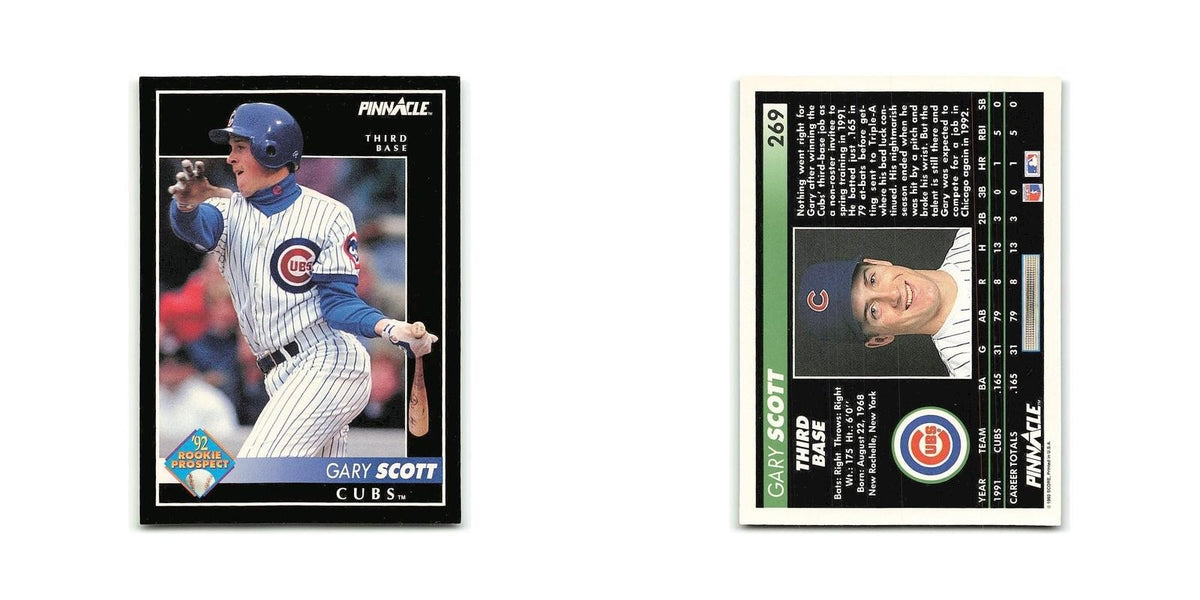 Gary Scott Rookie 1992 Pinnacle #269 Chicago Cubs Baseball Card NM