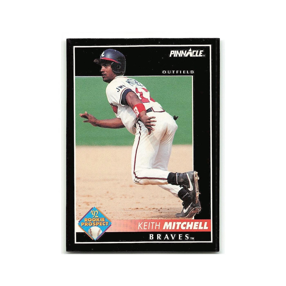Keith Mitchell Rookie 1992 Pinnacle #258 Atlanta Braves Baseball Card NM