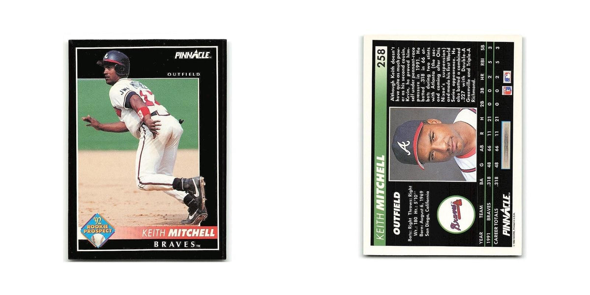 Keith Mitchell Rookie 1992 Pinnacle #258 Atlanta Braves Baseball Card NM