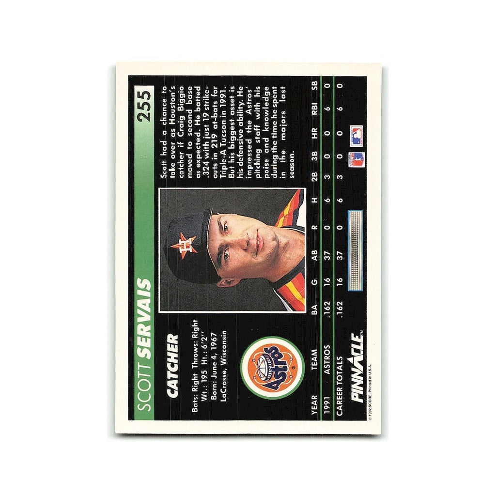 Scott Servais Rookie 1992 Pinnacle #255 Houston Astros Baseball Card NM