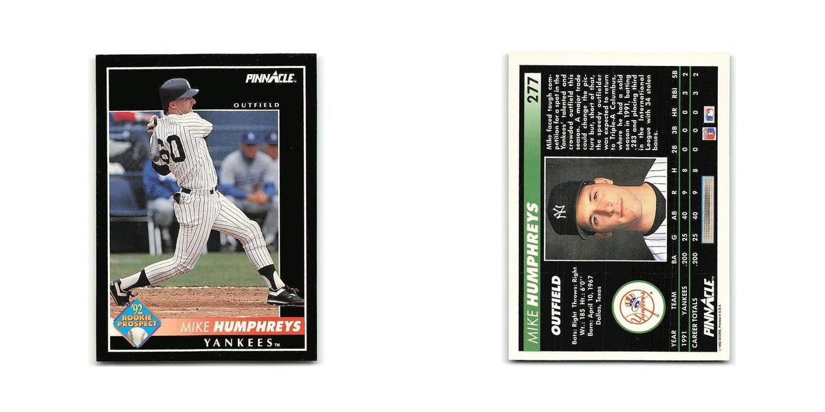 Mike Humphreys Rookie 1992 Pinnacle #277 New York Yankees Baseball Card NM