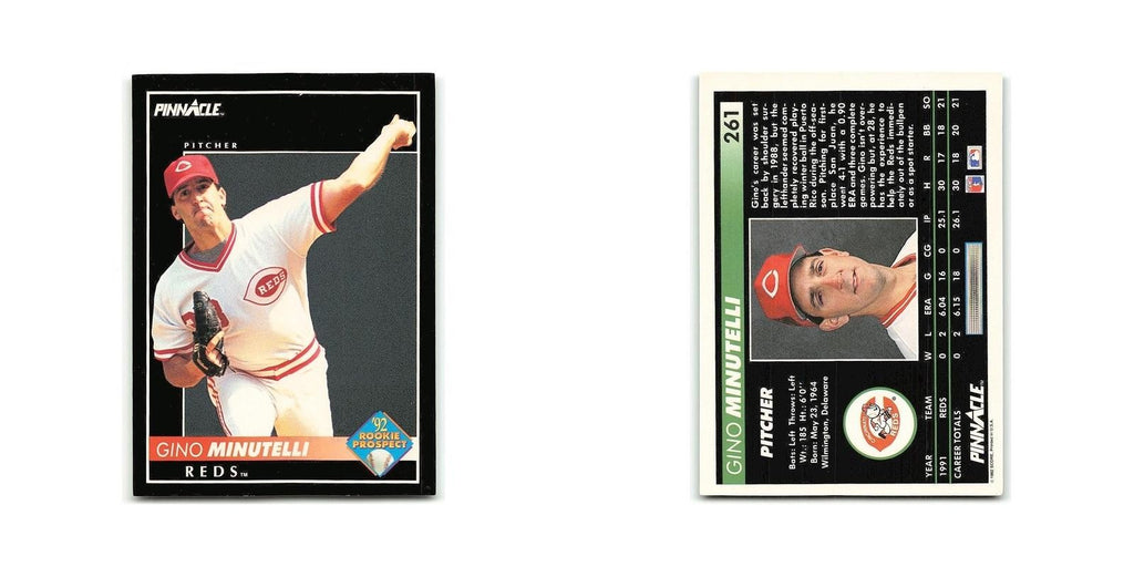 Gino Minutelli Rookie 1992 Pinnacle #261 Cincinnati Reds Baseball Card NM