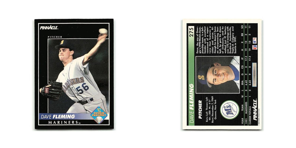 Dave Fleming Rookie 1992 Pinnacle #275 Seattle Mariners Baseball Card NM