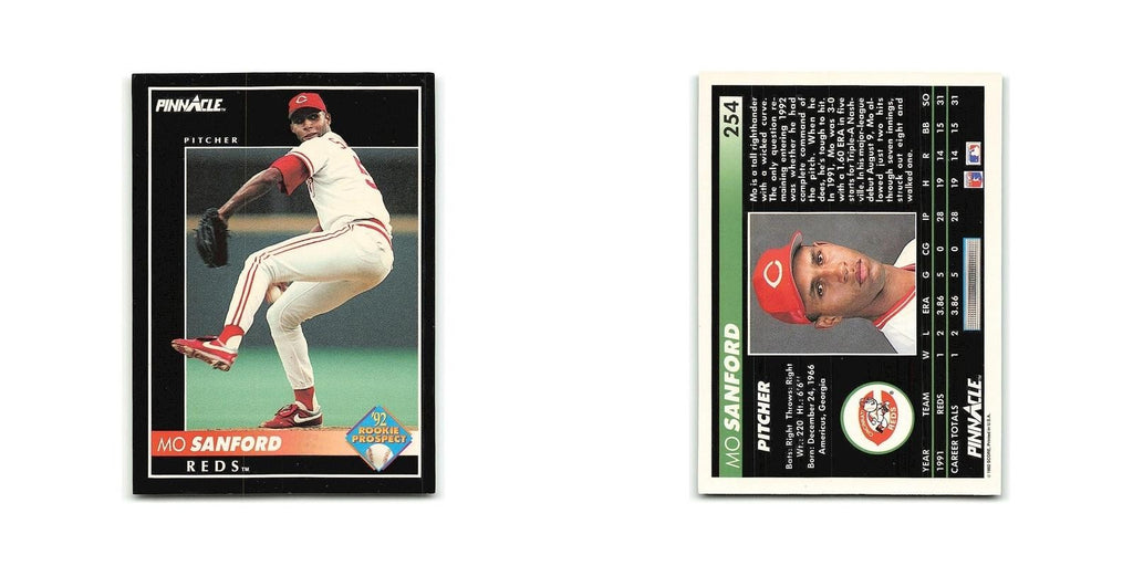 Mo Sanford Rookie 1992 Pinnacle #254 Cincinnati Reds Baseball Card NM