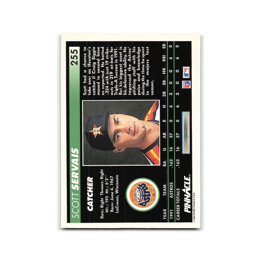 Scott Servais Rookie 1992 Pinnacle #255 Houston Astros Baseball Card NM