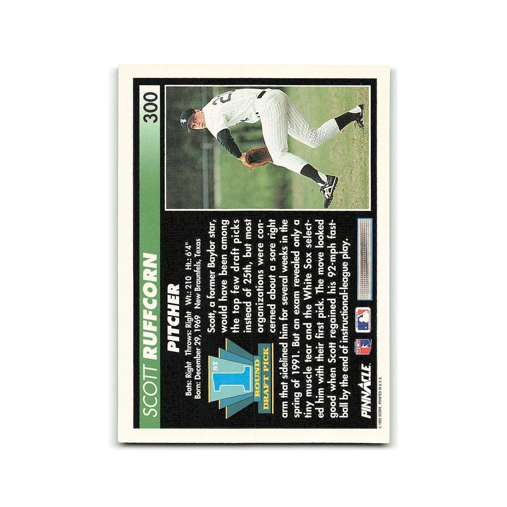 Scott Ruffcorn Rookie 1992 Pinnacle #300 Chicago White Sox Baseball Card NM