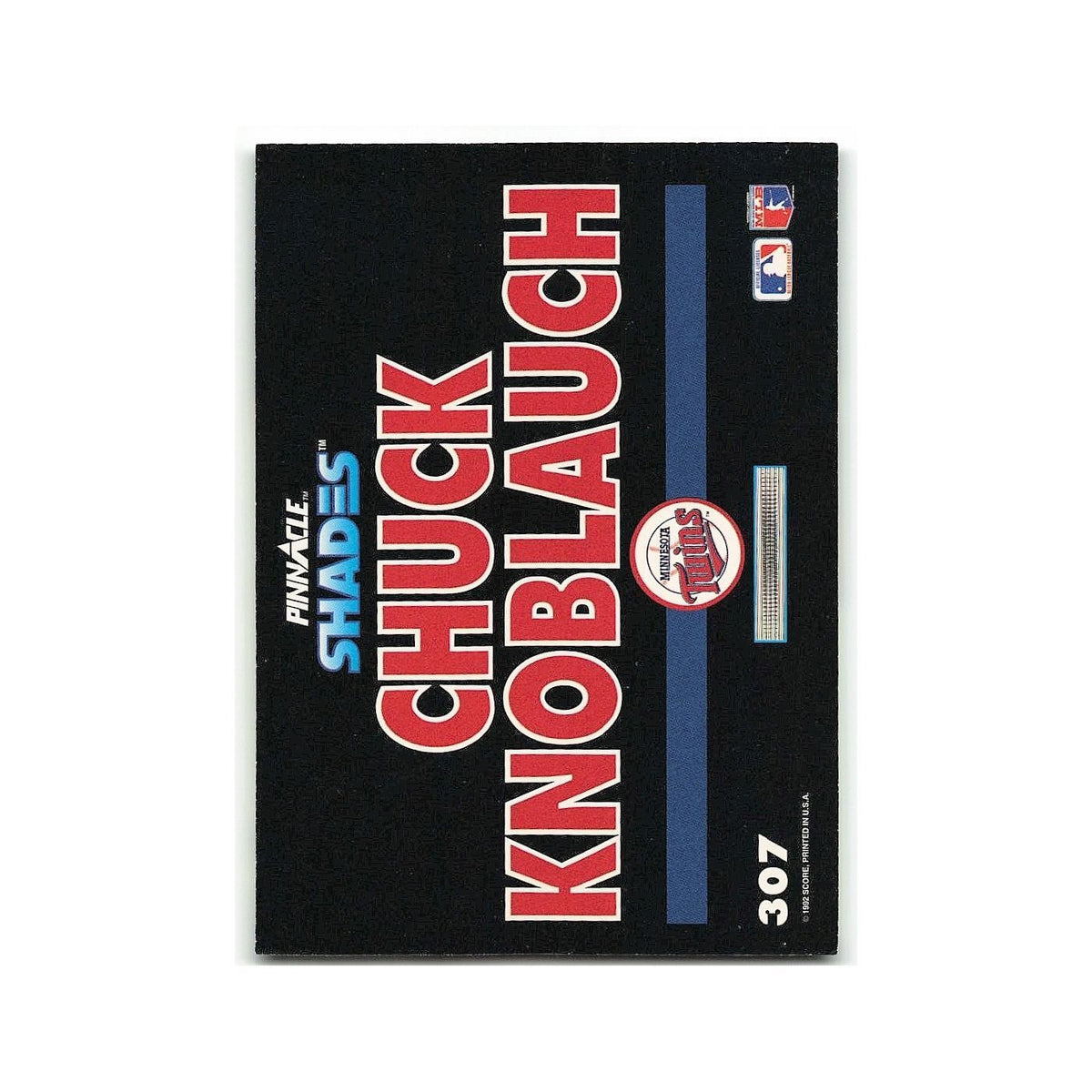 Chuck Knoblauch 1992 Pinnacle #307 Minnesota Twins Baseball Card NM