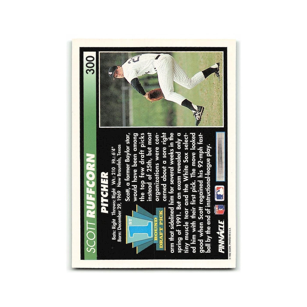 Scott Ruffcorn Rookie 1992 Pinnacle #300 Chicago White Sox Baseball Card NM