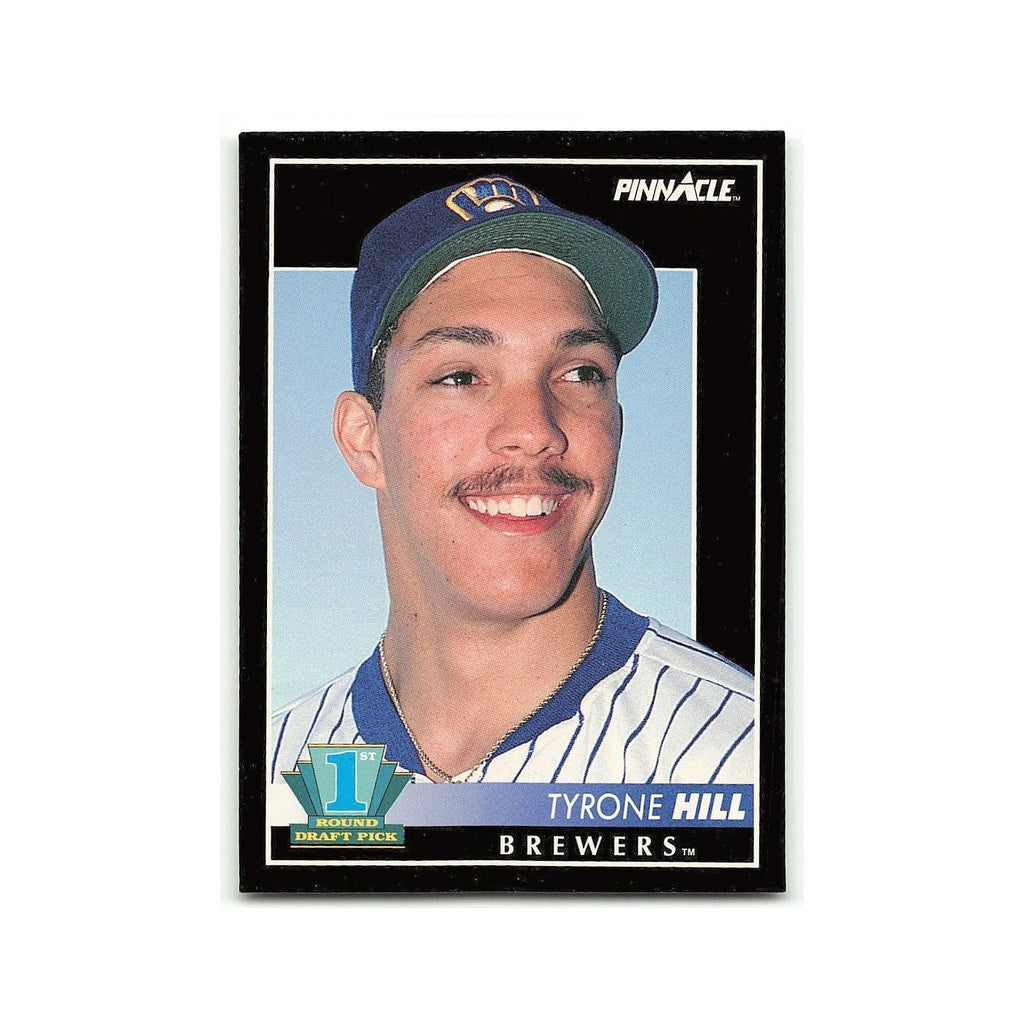 Tyrone Hill Rookie 1992 Pinnacle #301 Milwaukee Brewers Baseball Card NM