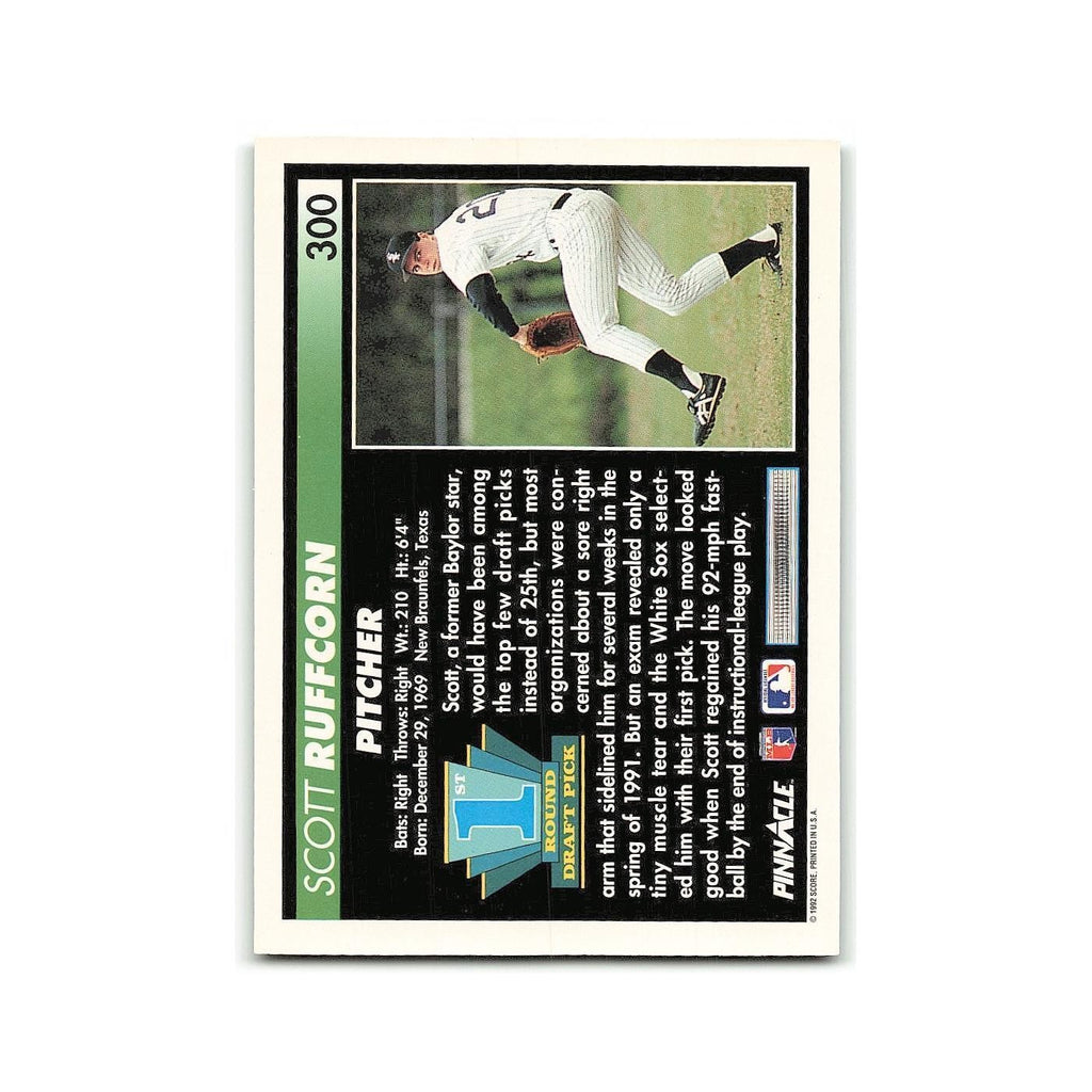 Scott Ruffcorn Rookie 1992 Pinnacle #300 Chicago White Sox Baseball Card NM