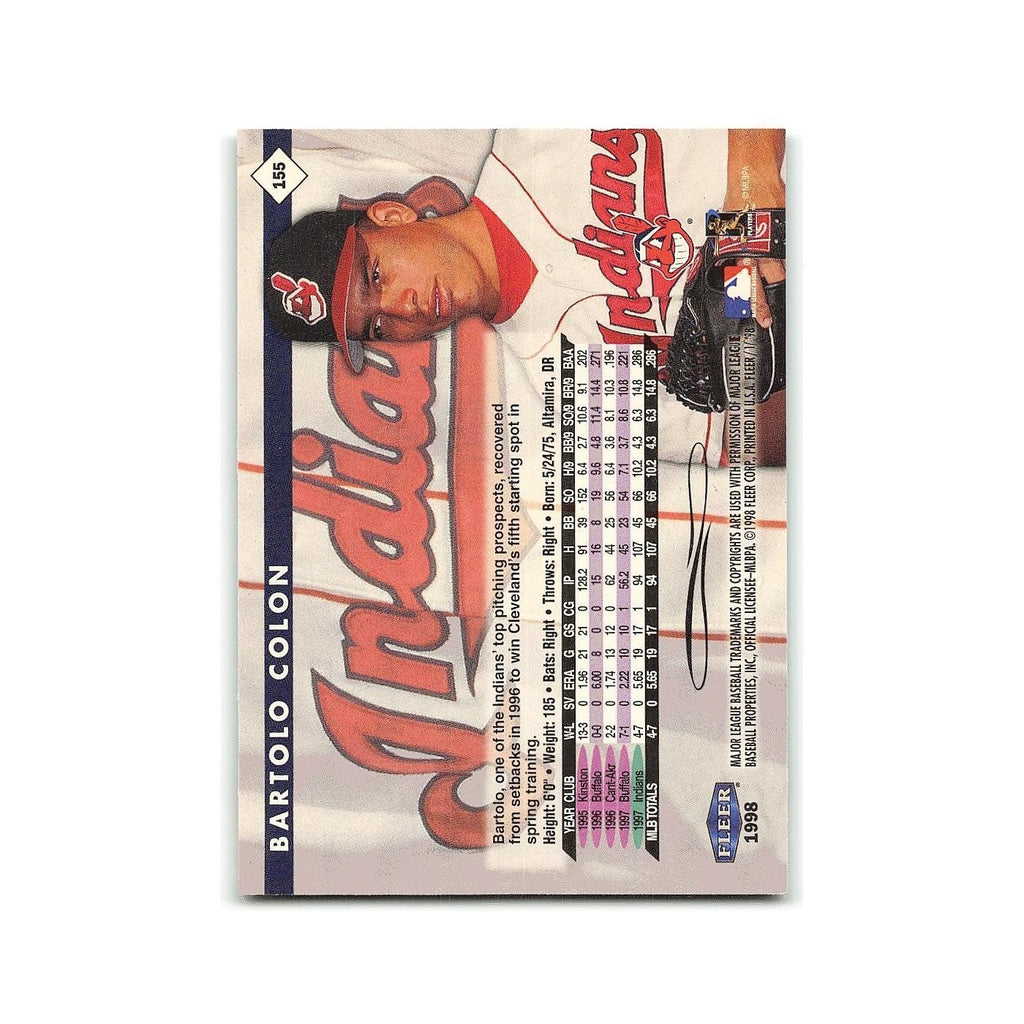 Bartolo Colon 1998 Fleer Tradition #155 Cleveland Indians Baseball Card NM