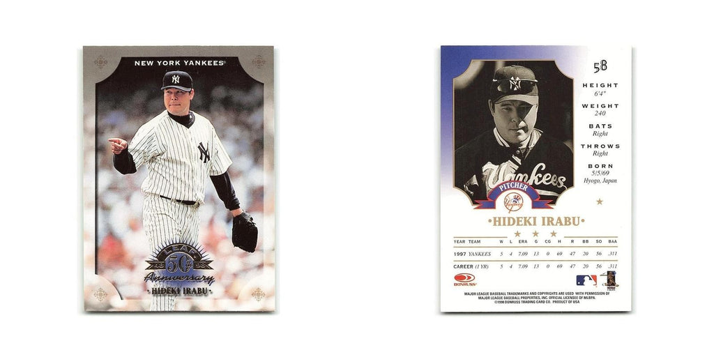 Hideki Irabu 1998 Leaf #58 New York Yankees Baseball Card NM