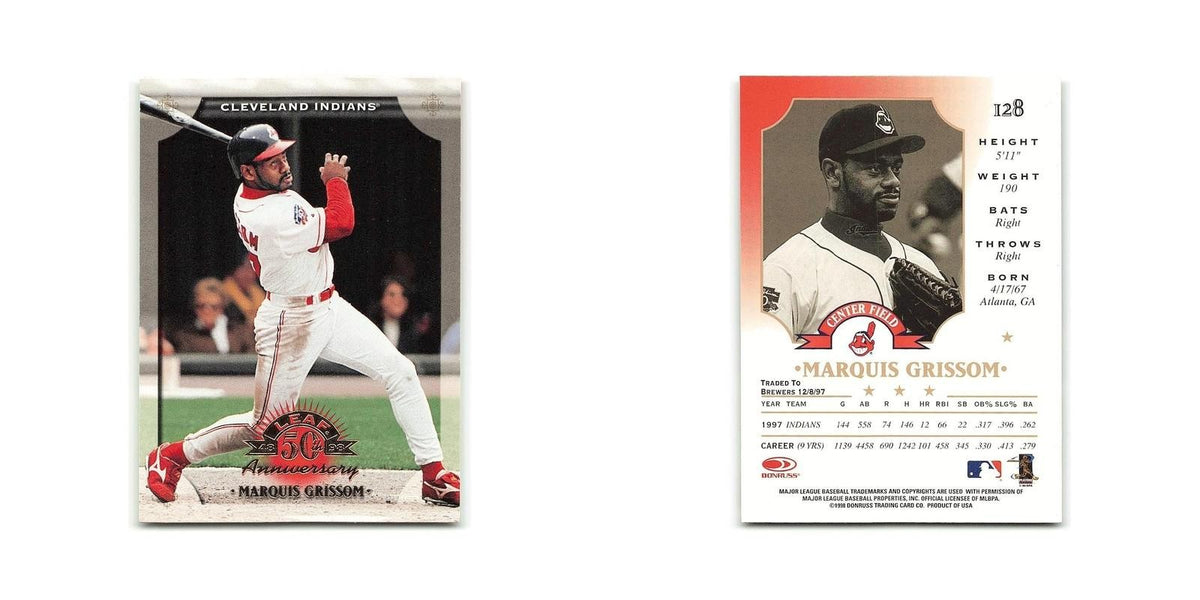 Marquis Grissom 1998 Leaf #128 Cleveland Indians Baseball Card NM