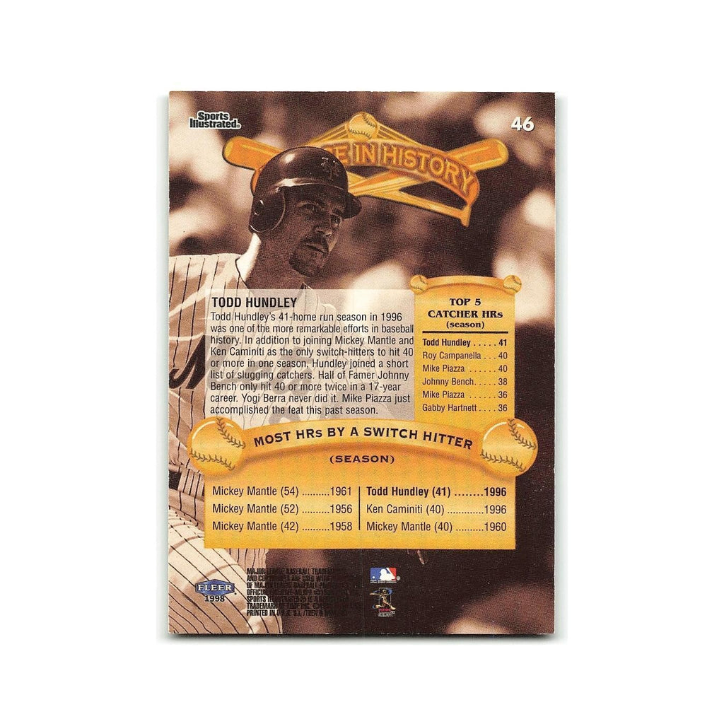 Todd Hundley Sports Illustrated World Fever 1998 Fleer #46 New York Mets NM