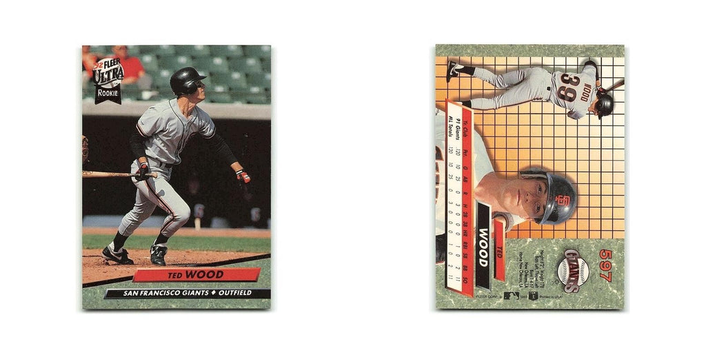 Ted Wood Rookie 1992 Fleer Ultra #597 San Francisco Giants Baseball Card NM