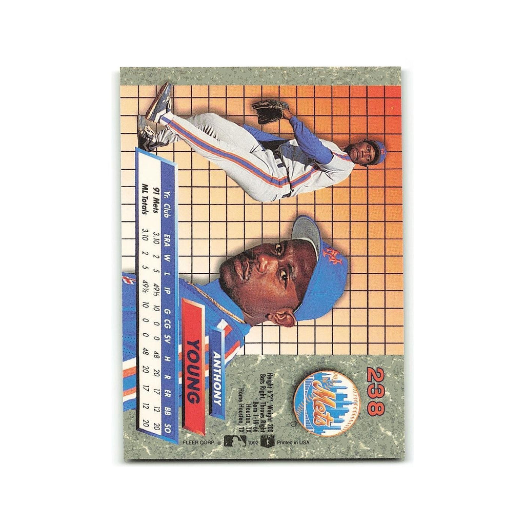 Anthony Young Rookie 1992 Fleer Ultra #238 New York Mets Baseball Card NM