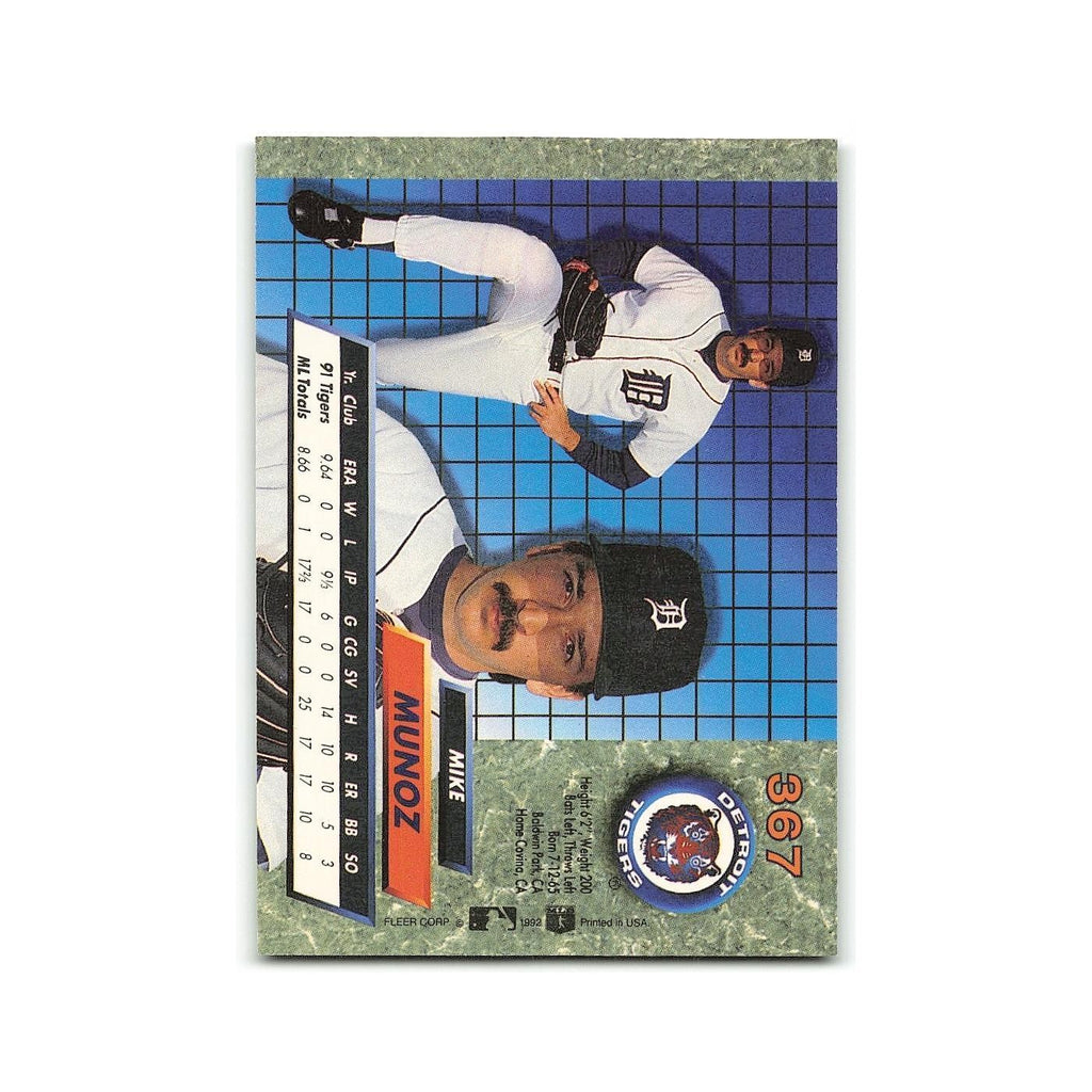 Mike Munoz Rookie 1992 Fleer Ultra #367 Detroit Tigers Baseball Card NM
