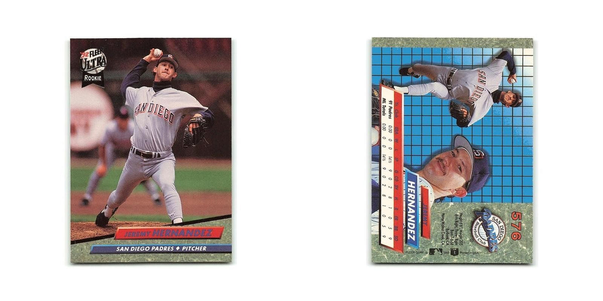 Jeremy Hernandez Rookie 1992 Fleer Ultra #576 San Diego Padres Baseball Card NM