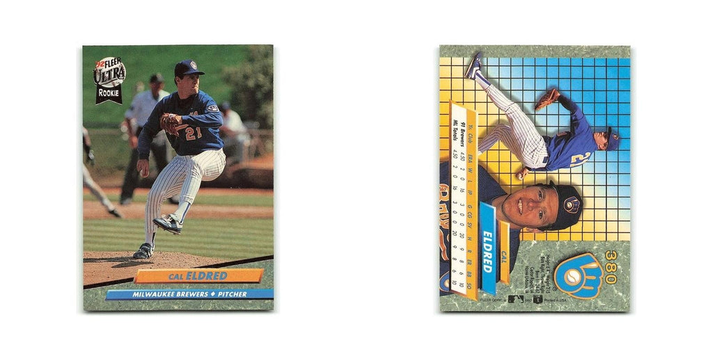 Cal Eldred Rookie 1992 Fleer Ultra #380 Milwaukee Brewers Baseball Card NM