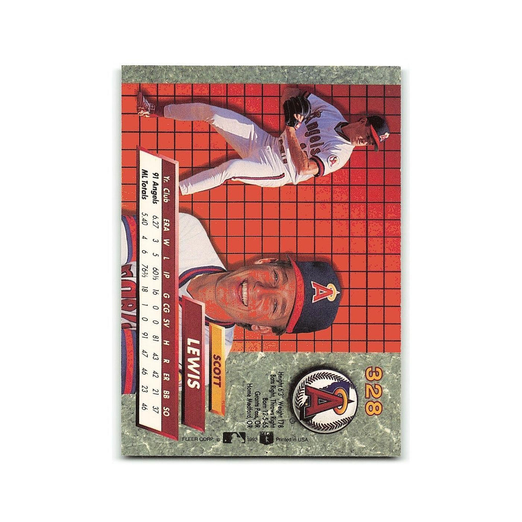 Scott Lewis Rookie 1992 Fleer Ultra #328 California Angels Baseball Card NM