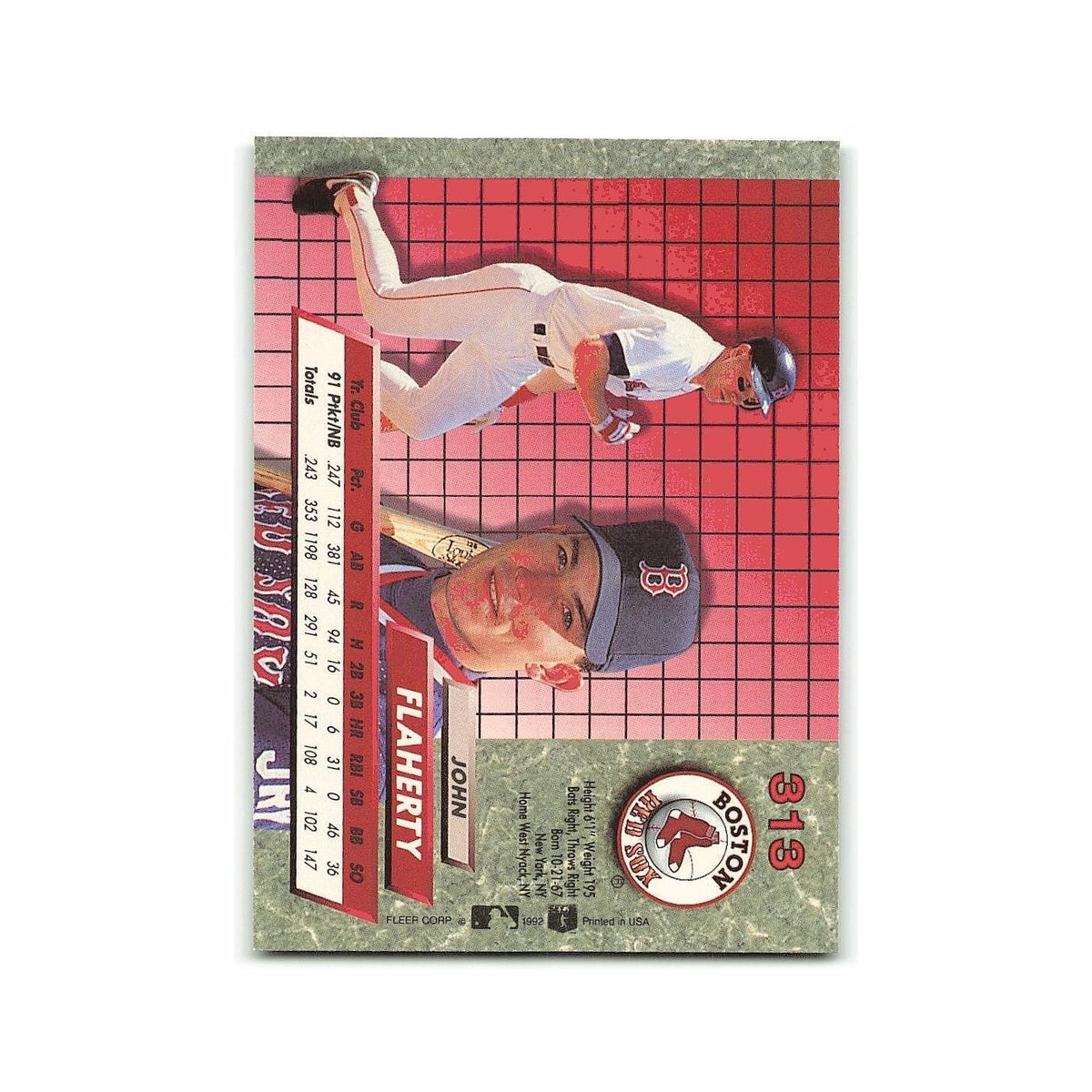 John Flaherty Rookie 1992 Fleer Ultra #313 Boston Red Sox Baseball Card NM