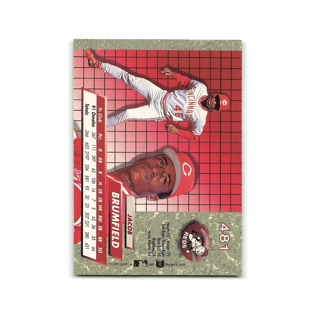 Jacob Brumfield Rookie 1992 Fleer Ultra #481 Cincinnati Reds Baseball Card NM