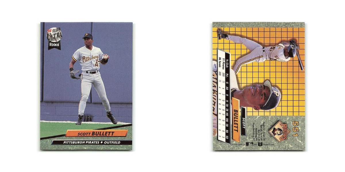 Scott Bullett Rookie 1992 Fleer Ultra #551 Pittsburgh Pirates Baseball Card NM