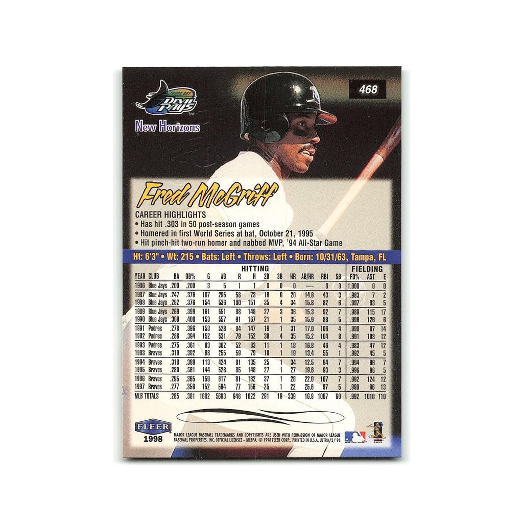 Fred McGriff 1998 Fleer Ultra #468 Tampa Bay Devil Rays Baseball Card NM