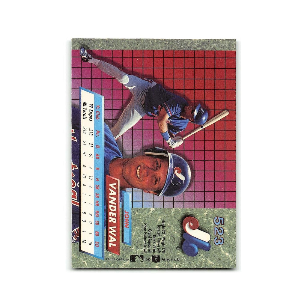 John Vander Wal Rookie 1992 Fleer Ultra #523 Montreal Expos Baseball Card NM