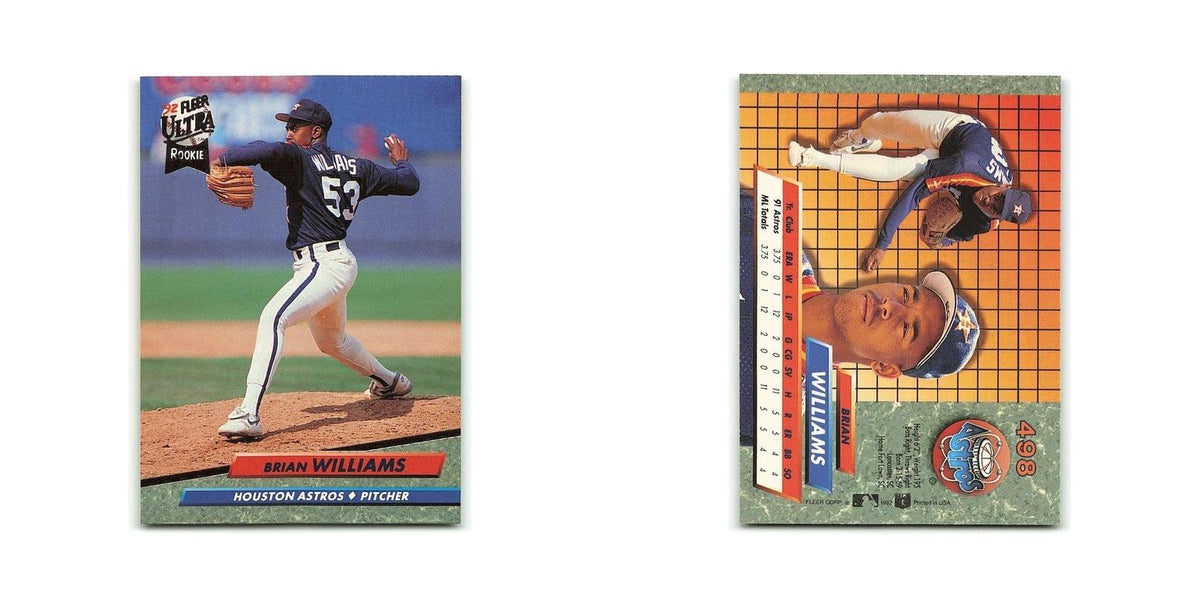 Brian Williams Rookie 1992 Fleer Ultra #498 Houston Astros Baseball Card NM