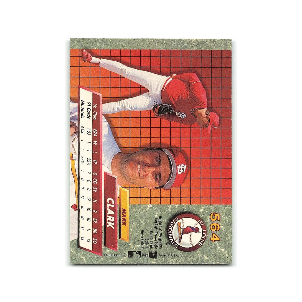 Mark Clark Rookie 1992 Fleer Ultra #564 St. Louis Cardinals Baseball Card NM