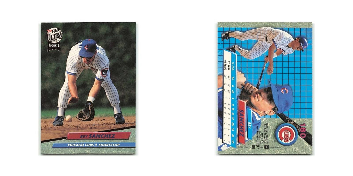 Rey Sanchez Rookie 1992 Fleer Ultra #180 Chicago Cubs Baseball Card NM