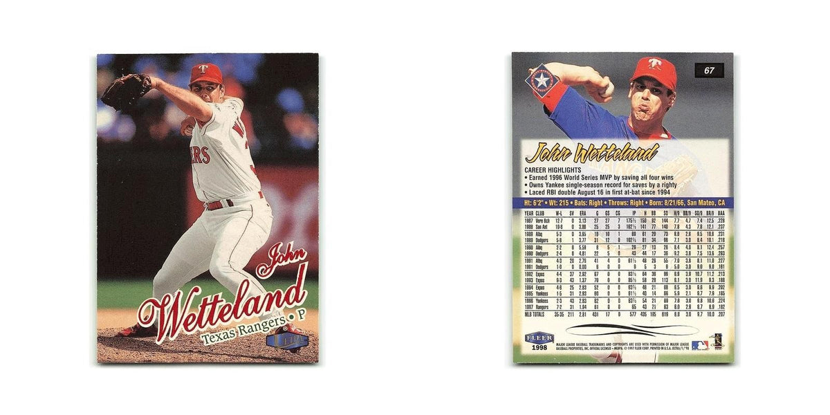 John Wetteland 1998 Fleer Ultra #67 Texas Rangers Baseball Card NM